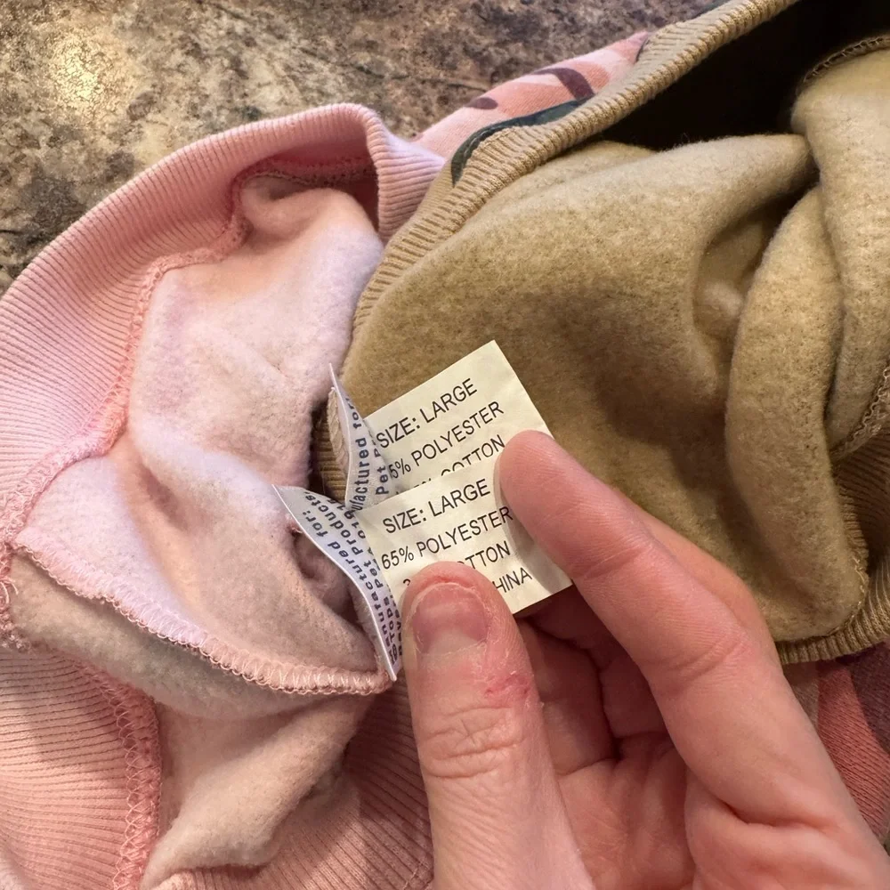 Pink and Green Camouflage Dog Hoodies
